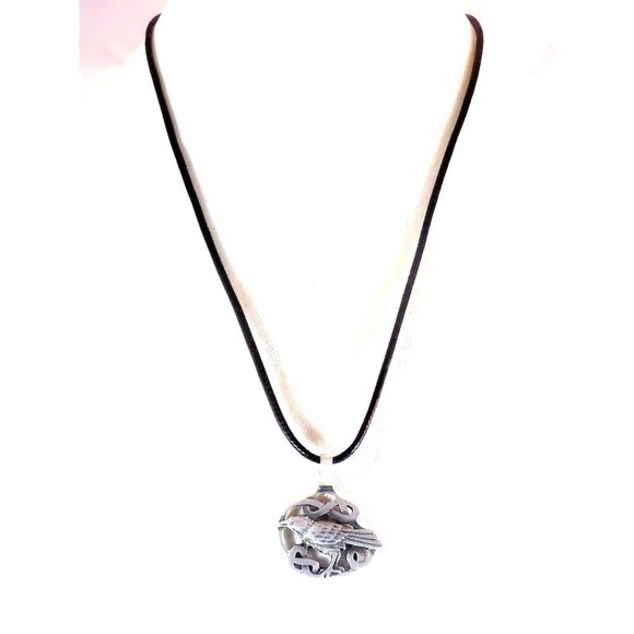 Knotwork Raven on a Black Cord 1690 - Picture 2 of 6